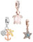 Annmors 925 Sterling Silber Bead Charms Europäische Armbänder Halskette Pink Sea Turtle Anchor Starfish Perlen Zirkonia,Weihnachten,Valentinstag,Muttertag,Geschenkanhänger Frauen Mädchen 3-Stück/Paket