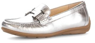 Gabor Damen Slipper, Frauen Slip On,Mokassins,Halbschuhe,Slides,Schlupfschuhe,schluepfschuhe,Loafer,College Schuhe,Silber (Uni),39 EU / 6 UK