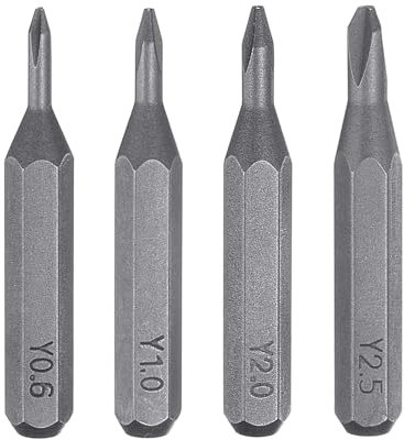 QUARKZMAN 4 pezzi Y0,6 Y2,5 Tri Wings Cacciavite Bit 5/32 Attacco esagonale 28 mm/1,1 Magnetico 3 punti Y testa esagonale S2 punte in acciaio per avvitatore a batteria
