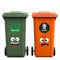 4 Sheets Wheelie Bin Stickers Adhesive Cartoon Expressions Dustbin Decal Decorative Wall Stickers Eyes and Mouth DIY Large Decal for Fridge Bins Wall, Indoor Outdoor(Cute Style)