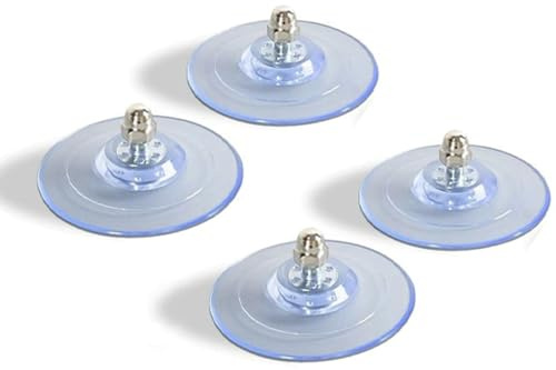 Lot de 4 grandes ventouses de rechange pour perchoir de fenêtre pour chat pliable (transparent, M8 x 10 x 85)