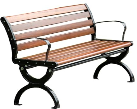 ZMTGLTG Bequeme Gartenbank mit geschwungener Rückenlehne, Gebogene Gartenbank aus Metall, leicht zu reinigender Freizeitstuhl for Gemeinschaftsparks und Balkone(120cm)