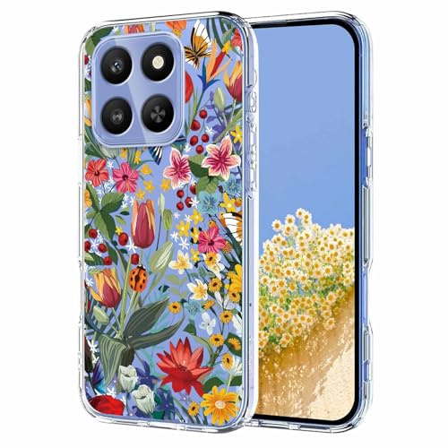 YUEXCIN Hülle für Honor 400 Smart 5G, Süße Blume Ultradünn Weich TPU Handyhülle Transparent Stoßfest Mode Bunt Mädchenhaft Schutzhülle, Lilie