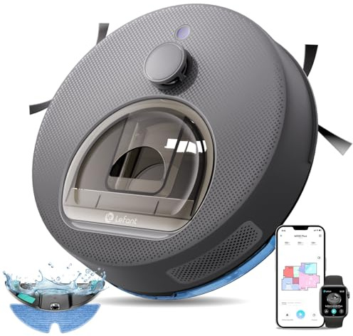 Lefant M330 Plus Staubsaugroboter mit Wischfunktion, 5000 Pa Saugkraft | 150 Min, dToF-Navigation, Akkulaufzeit, Virtuellen Sperrzonen, Hindernisvermeidung und 450 ml Staubbehälter, Grau