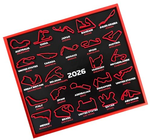 2026 Motorsport-Meisterschaftskalender, 3D-gedruckter Kalender mit Aufstellständer für Heimdekoration, Gleichung, einzelne Wandkunst