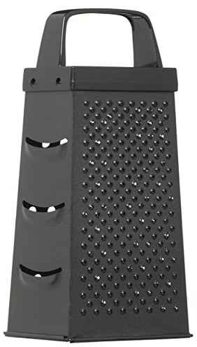 KitchenCraft Râpe à Fromage 4 Faces Revêtement Non-adhésif Noir en Acier Inoxydable (22,5 x 17,5 x 10 cm)
