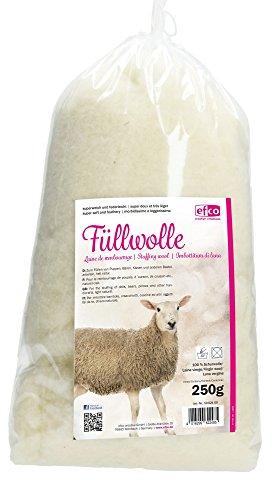 Efco Füllwolle super weich und federnd 250g hell Natur, Wolle, 40 x 20 x 10 cm