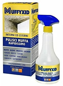 Faren MUFFYXID, Rimuovi Muffa, Antimuffa, Pulitore della Muffa ad Azione Rapida, Igienizzante, Elimina rapidamente Muffe, Funghi, Muschi e Alghe, ritarda la ricomparsa, 500ml (1)