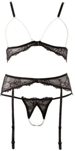 Abierta Fina Damen BH-Set Pearl M, Schwarz (Negro 001), Größe: M