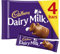 Cadbury Vollmlich Riegel - Snacks für unterwegs - leckere englische Schokolade, 4er Pack (4 x 36 g)
