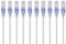 Monoprice Lot de 10 câbles de raccordement Ethernet Cat6A - Snagless RJ45, 550 MHz, 10 G, UTP, fil de cuivre nu pur, 30 AWG, 0,9 m, blanc - Série SlimRun