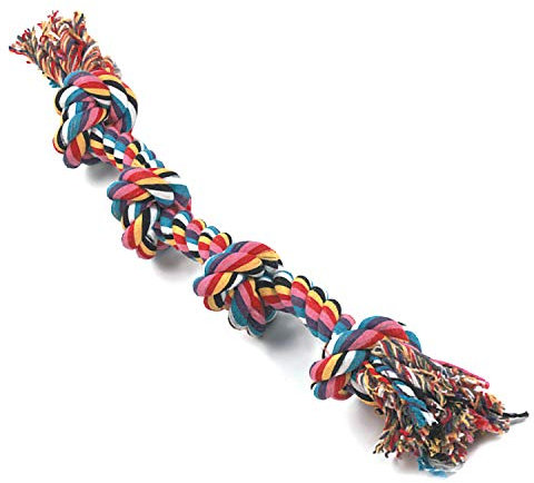 Arquivet Nœud en Coton 4 nœuds – Jouets pour Chien – Poignée de Dentition – 60 cm
