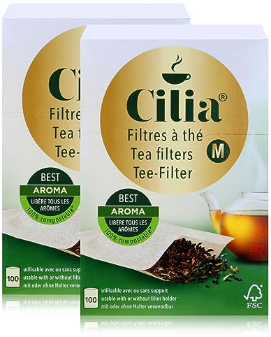 CILIA® Teefilter 100Stk. Grösse M mit/ohne Halter verwendbar ( 2er Pack )