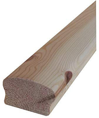 Hobby Legno Corrimano in legno di pino massiccio non trattato, dimensione 68x40x3000 mm, adatto per interno ed esterno