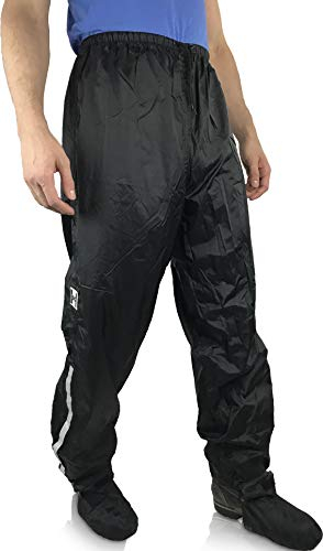 HOCK Unisex Regenhose Fahrrad inkl. ausfaltbarem Schuhschutz - Winter Regenbekleidung mit Reflektor-Streifen - 100% wasserdichte Hose für Herren und Damen (S (bis 165cm))