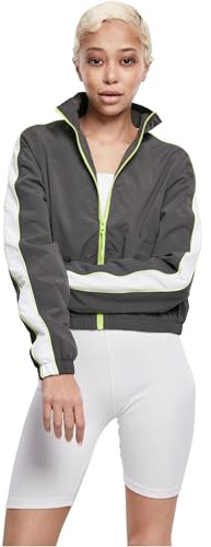 Urban Classics Ladies Short Piped Track Jacket darkshadow/electriclime XS
