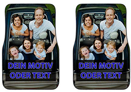 Universale Auto-Fußmatte zum selbst Gestalten mit eigenem Foto Bedrucken Lassen/Autoteppich / 2er Set - Vorn