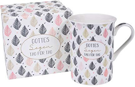Christliche Geschenkideen Tasse Gottes Segen in Geschenkbox, Becher, Kaffeetasse zum Verschenken, Porzellan, 300 ml, Geschenktasse