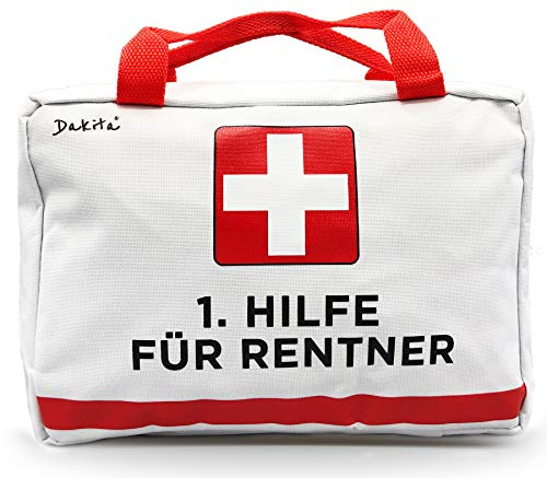 1. Hilfe Tasche zur Rente - 28x18x8cm groß | Lustiges Rentner Geschenk zum Ruhestand Abschied für Kollegen | Ideales Abschiedsgeschenk für Rentner zum Renteneintritt (weiß, ohne Inhalt)