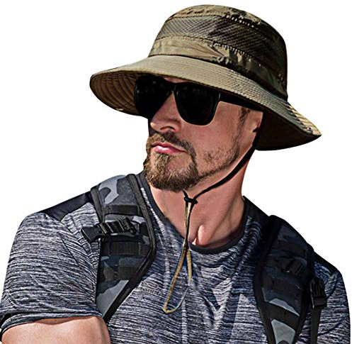 SIYWINA Sonnenhut Herren UV Schutz Safari Hut Sommer Outdoor Fischerhut Buschhut, Green