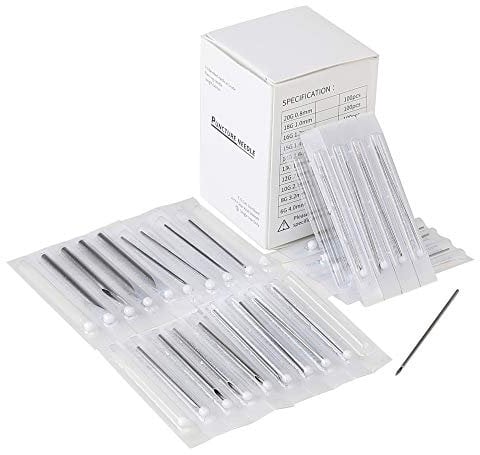Sterile Piercing Body Needles 12G 14G 16G 18G 20G Stainless Steel Surgical Piercing Tool for Ear Nose Navel Nipple Lip (50pcs, Mixed Size(12G+14G+16G+18G+20G))