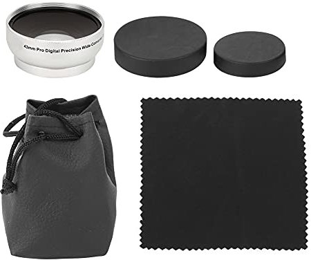 EBTOOLS Obiettivo della fotocamera, ingrandimento grandangolare della fotocamera in vetro ottico 0.45X Obiettivo aggiuntivo per obiettivi per fotocamera da 43 mm