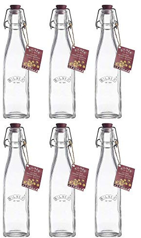 Kilner Clip Top Preserve Glass Bottle Condiments Storage 0.25 Litre Transparent (Pack of 6)
