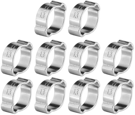 Collier de Tuyau en Acier Inoxydable à Double Tube, Jeu de 10 Colliers de Tuyau à Double Tube Galvanisé 5-23mm pour Tube à Essence Fuhr (11-13mm)