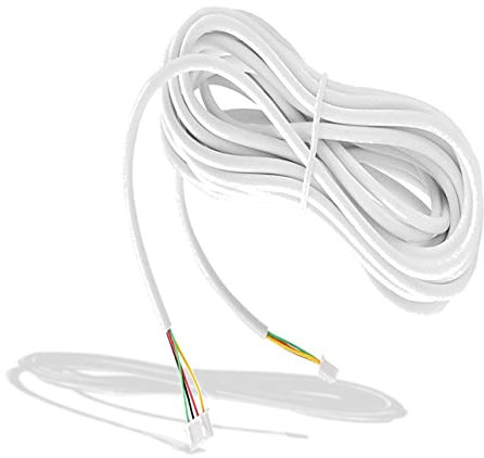 Câble de Sonnette vidéo cable de 4 hilos câble d'alimentation en cuivre Flexible Rond à 4 conducteurs de 10 m 0, 3 mm², boîtier extérieur isolé en PVC, Fil électrique