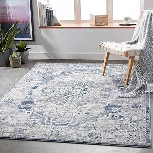 Livabliss Ascot Vintage Rug, Kitchen – 200x275 cm, Navy, Grey, Tan & Black