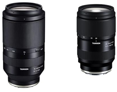 Tamron 70-180mm F/2.8 Di III VXD A056SF - Teleobjetivo Zoom de Gran Apertura para cámaras Sony E de Marco Completo sin Espejo & Lente 28-75 mm F/2.8 Di III VXD G2 para Sony E-Mount Black, única