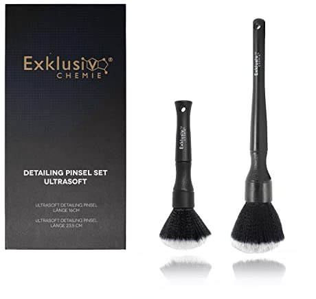 Exklusiv Chemie Detailing Pinsel Set Ultrasoft | Auto Reinigungspinsel 2er Set |Für empfindliche Oberflächen | Professionelle Autopflege
