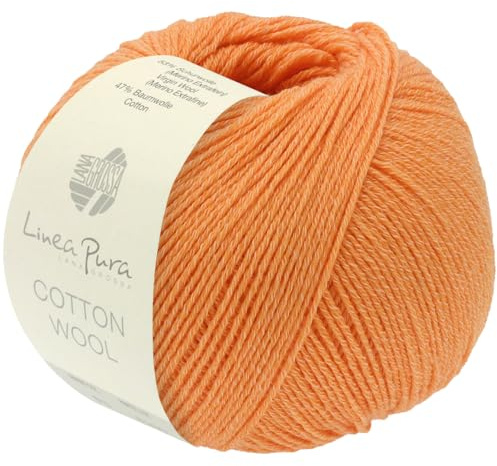 LANA GROSSA Cotton Wool | Klassisches Schurwollgarn mit Baumwolle | Handstrickgarn aus 53% Schurwolle (Merino extrafein) & 47% Baumwolle | 50g Wolle zum Stricken & Häkeln | 195m Garn FB 14
