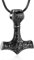Minicremation Mjolnir Thors Hammer Urn Necklace for Ashes for Men Celtic Nordic Viking Cremation Jewelry for Women Keepsake Memorial Ashes Pendant (Black-C)