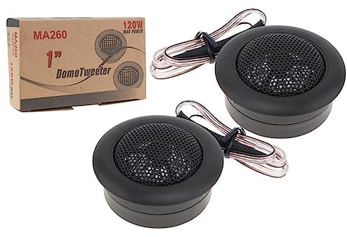 DriSentri 2pcs 120W Car Tweeters - High Efficiency Mini Dome Tweeter Speaker, 12V Loudspeaker Audio Auto Sound Speaker for Car Audio System