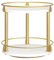 YATINEY Lazy Susan Organizer, Rotating Spice Rack, 2 Tier Spice Turntable Organizer, Industrial Turntable Spice Holder, for Kitchen Countertop and Cabinet, Compact and Versatile, White and Gold SR22DW
