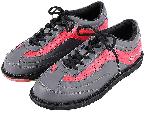 NGARY Mens Bowling Shoes for Beginner and Advanced Lightweight Breathable Non-Slip Bowl Training Shoes for Indoor Outdoor,Gray,7 UK