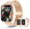 Smartwatch Damen, Fitness Tracker mit Telefonfunktion 1,85 Zoll Touchscreen Armbanduhr Herzfrequenz Schlafmonitor Schrittzähler Uhr IP67 Wasserdicht 110+ Sportmodi Sportuhr für iOS Android (Roségold)