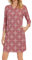 Lightbare Damen Kleid mit 3/4-Ärmeln und Taschen, LSF 50+, lässiges Sonnenkleid, atmungsaktiv, schnell trocknend, für Strand, Wandern, Outdoor, Party, Persisches rotes Medaillon, XX-Large