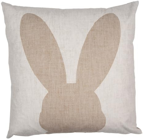 Clayre & Eef Kissenbezug 45x45 cm Beige Polyester Kaninchen Dekokissenbezug