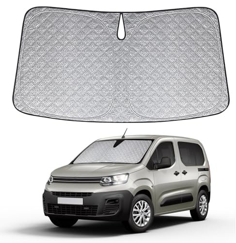 Parasol de Ventana Delantera de Coche Compatible con Citroen Berlingo 2018-2024, Parasol para Parabrisas de Coche en el Interior Plegable, Protección UV Reflectante contra el Polvo