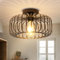 FRIDEKO HOME Deckenlampe Vintage Rost,Modern Deckenleuchte aus Metall E27-Fassung Rund Lampenschirm Hängelampe für Küche Flur Wohnzimmer Schlafzimmer Esszimmer