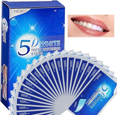 Zahnaufhellung Bleaching Stripes, Zähne Aufhellen, 28 White Stripes Zähne Professionelle Teeth Whitening, Non-Sensitive Weiße Zähne Flecken Schnell Entfernen und mit Minze Geschmack