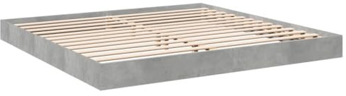QJBSAVVA Marshmallow Bed Frame Bettrahmen Gästebett Gartenbett - Bettgestell Betongrau 180x200 cm Holzwerkstoff für Außenbereich Gästezimmer Schlafzimmer Loft