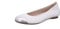 Gabor Damen Klassische Ballerinas, Frauen Flats,klassisch elegant,Ballerinen,Pumps,Halbschuhe,Sommerschuhe,Slipper,Weiss/Silber,41 EU / 7.5 UK
