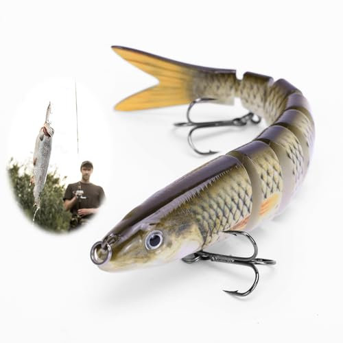 Angelköder, Kunstköder, Spinnköder, Fische Angeln Set mit Wobbler Jerkbait, Ideal für Hecht, Barsch und Zander, 13,7 cm, 27 g, Umweltfreundliches ABS-Material