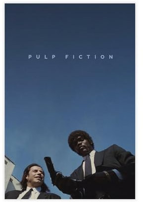 bacrhjlb Pulp Fiction Filmposter, Leinwand, Poster, Schlafzimmer, Dekoration, Landschaft, Büro, Raumdekoration, Geschenk, 30 x 45 cm