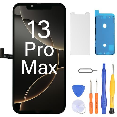 LL TRADER Pantalla para iPhone 13 Pro Max LCD de 6,7 pulgadas, pantalla de repuesto FHD, pantalla táctil 3D, digitalizador táctil, marco de montaje y kits de reparación 20251