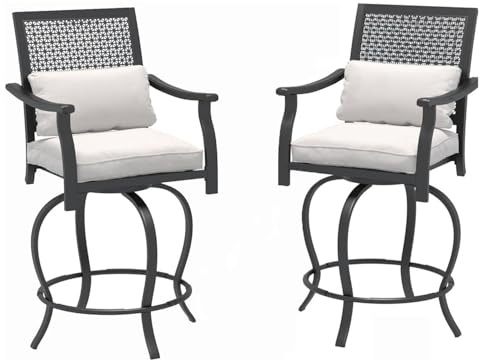 UNIONLINE Bistro Gartenmöbel, Balkonmöbel mit 2 Stühle, Balkonset mit Drehhockern, Barhöhe Terrassen-Sets Drehstühle für Balkon, Terrasse und Garten