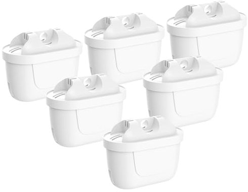 6 Water Filters Compatible with Brita Maxtra+ Plus, Maxtra Pro All-in-1,Replacement for Brita Kettle, Marella Water Filter Cartridges, Reducing Impurities, Chlorine, PFAS,Limescale & Odor